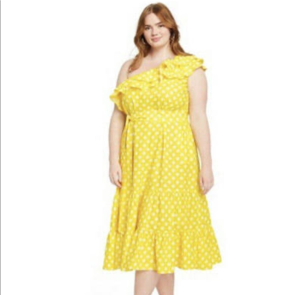 NWT Lisa Marie Fernandez yellow polka dot dress 3X